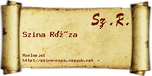Szina Róza névjegykártya